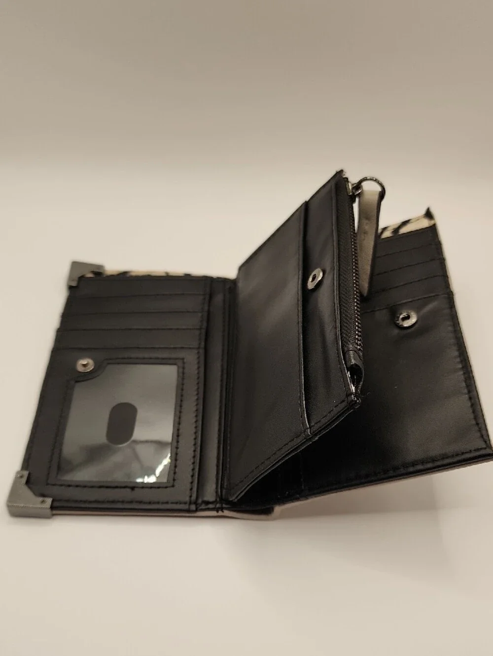 Jessica Simpson Taupe Wallet with Gunmetal Corners